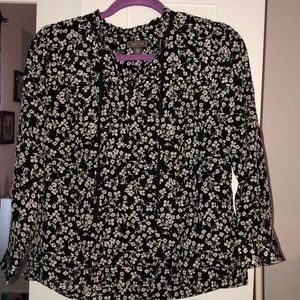 J.Crew Black and white floral top